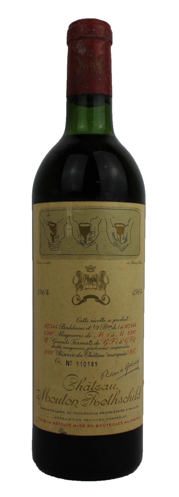 Chateau Mouton Rothschild , Red Wine , 1964 | Vintage Wine